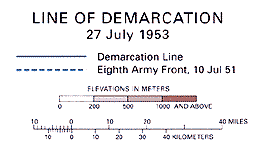 Map: The Front LInes 10 July 1951